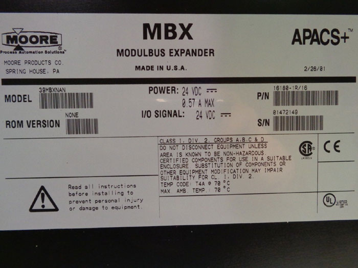 MOORE SIEMENS MBX MODULBUS EXPANDER 39MBXNAN