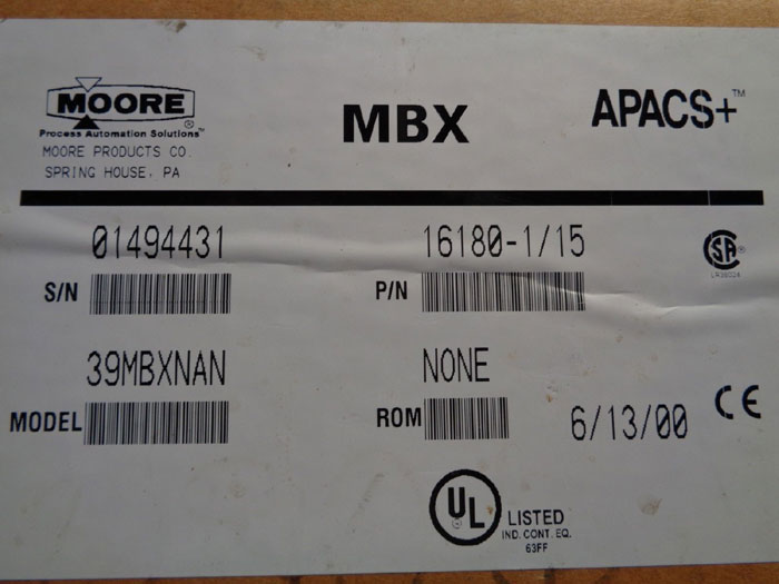 MOORE SIEMENS MBX MODULBUS EXPANDER 39MBXNAN