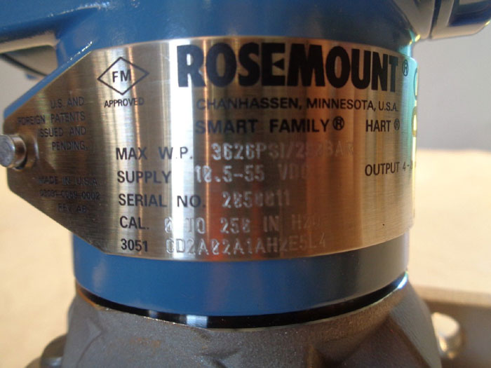 ROSEMOUNT SMART PRESSURE TRANSMITTER - 3051CD2A02A1AH2E5L4