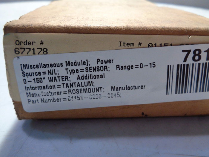 ROSEMOUNT SENSOR MODULE 1151-0230-0045