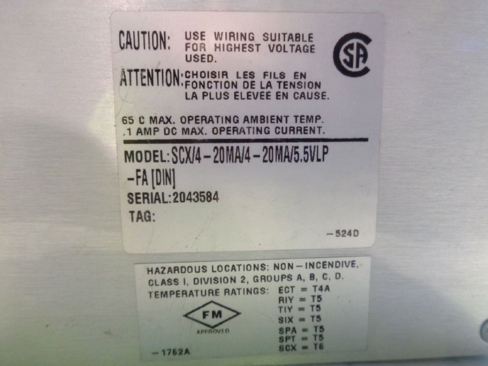 MOORE SCX SIGNAL CURRENT ISOLATOR SCX/4-20MA/4-20MA/5.5VLP-FA [DIN]