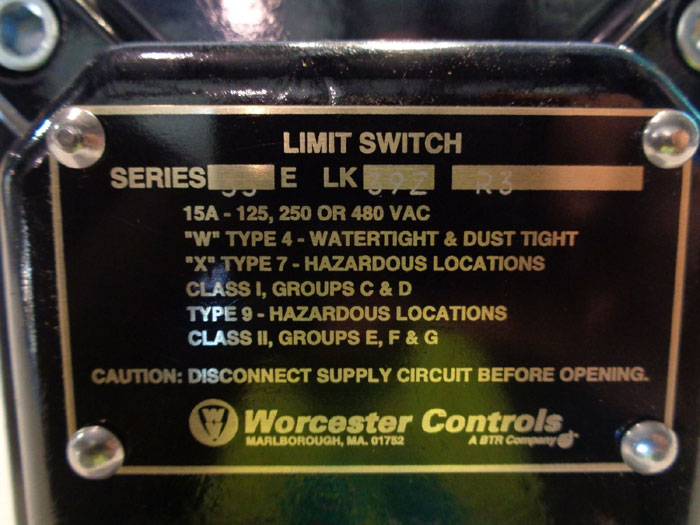 WORCESTER CONTROLS LIMIT SWITCH SERIES 35E LK39Z R3