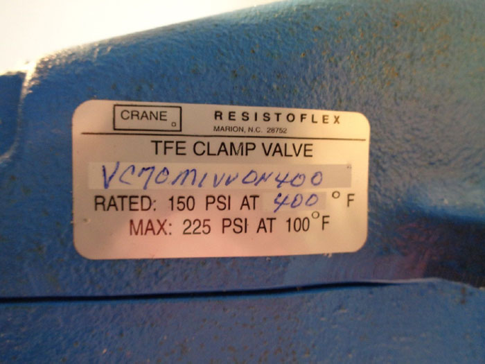 RESISTOFLEX 4" GEAR OPERATED TFE POSITION STOP VALVE VC70M1VV0N400