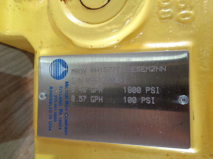 MILTON ROY A&B METERING PUMP RH1577FRSESEM2NN /W MOTOR