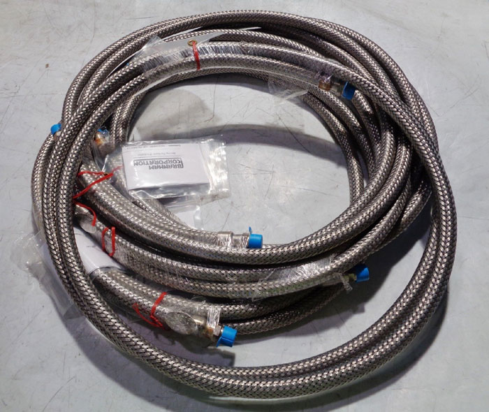 LOT OF (5) BRANHAM CORP STAINLESS STEEL BRAIDED HOSE