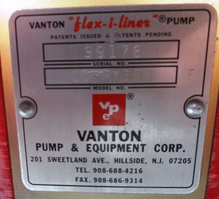 LOT OF VANTON FLEX-I-LINER PUMP 00-PY30B & PARTS W/ MAC MOTOR 2LX4-4816