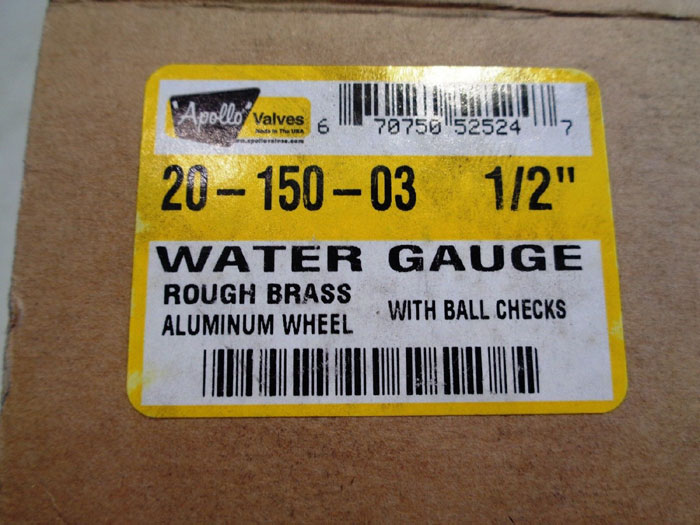 LOT OF (2) PAIRED 1/2" APOLLO WATER GAUGE VALVE 20-150-03