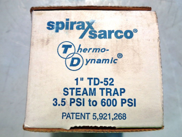 SPIRAX SARCO 1" THERMODYNAMIC STEAM TRAP TD52