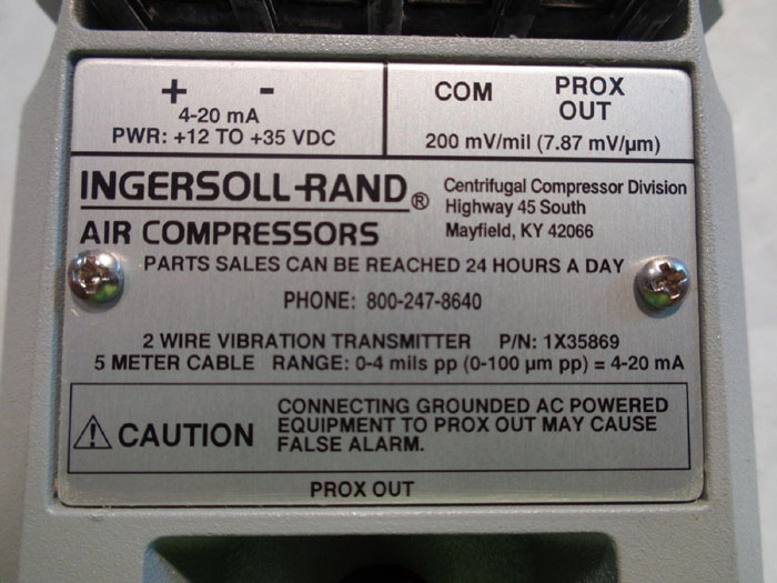 INGERSOLL RAND VIBRATION TRANSMITTER 68142462 / 1X35869