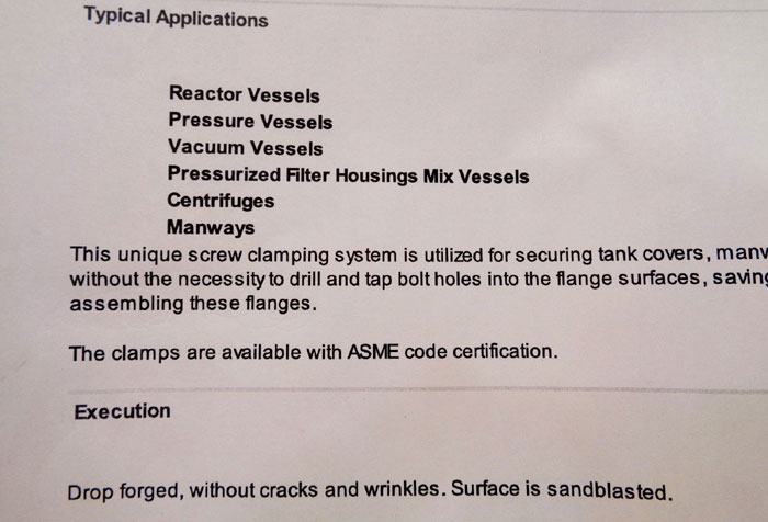 JAYGO SEGMENTED PRESSURE VESSEL SCREW CLAMP M24-L2-B7 *LOT OF (10)*