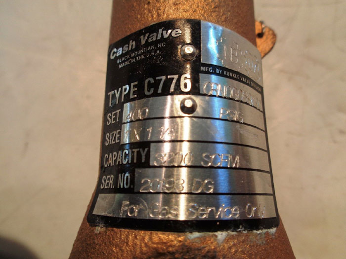 CASH KUNKLE 1" X 1-1/4" SAFETY RELIEF VALVE C776