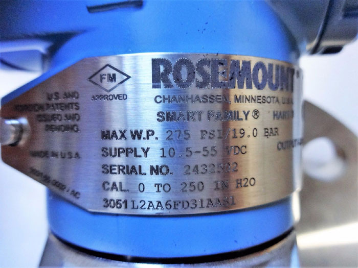 ROSEMOUNT LEVEL TRANSMITTER 3051L2AA6FD31AAS1 W/ EXTENDED FLANGE FE18-B12160-000