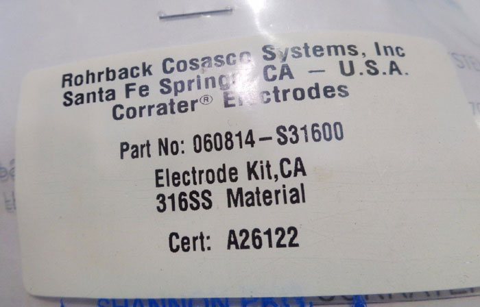 ROHRBACK COSASCO CORRATER PROBE 67000-S31600-6.75-1.0-71 W/ ELECTRODE