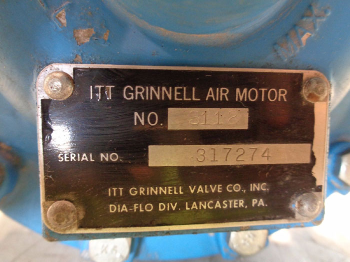 ITT GRINNELL 3/4" KYNAR VALVE W/ AIR MOTOR 3112