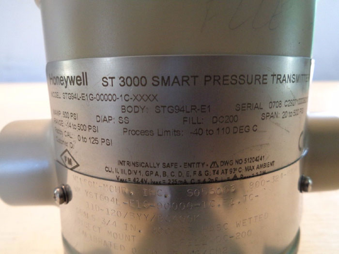 HONEYWELL ST 3000 SMART TRANSMITTER STG94L-E1G-00000-1C-XXXX