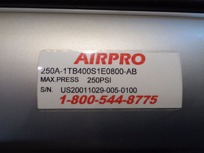 AIRPRO PNEUMATIC CYLINDER #250A-1TB400S1E0800-AB