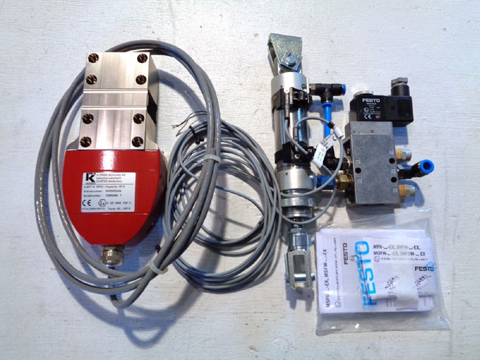 KTRON SFT III XPC3 SMART FORCE TRANSDUCER W/ FESTO PNEUMATIC CYLINDER ASSEMBLY