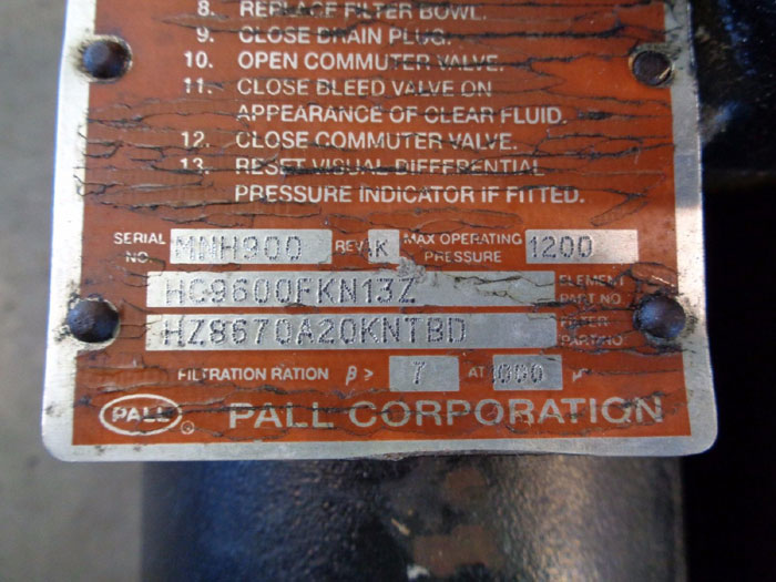 Pall 8670 Series Duplex Filter Assembly w/ Commuter Valve HZ8670A20KNTBD