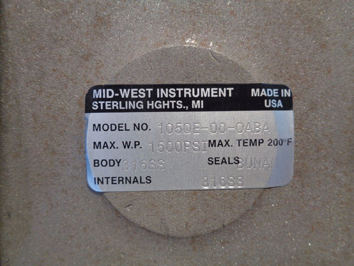 MIDWEST INSTRUMENT INCHES H2O DIFFERENTIAL PRESSURE GAUGE 105QE-00-0ABA