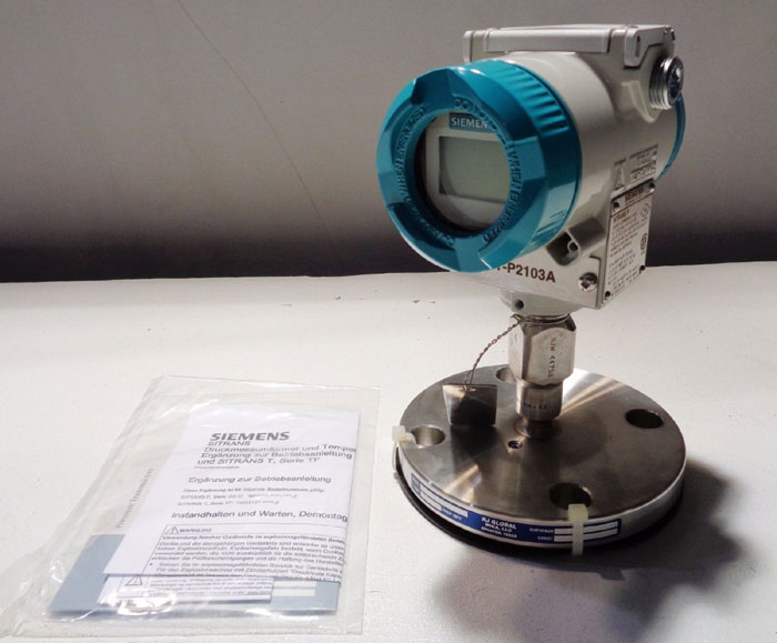 SIEMENS SITRANS P PRESSURE TRANSMITTER W/ FLANGE 7MF4034-1CY10-1NC6-Z