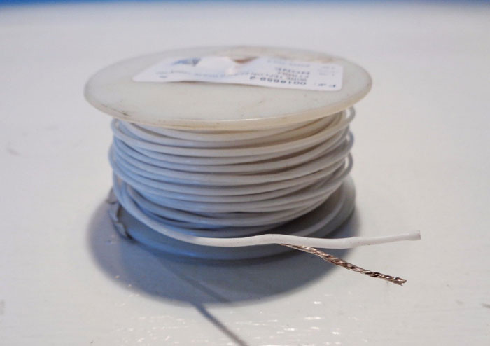 LOT OF (4) BELDEN SPOOLS OF WHITE TEFLON 22 AWG 1,000V WIRE, MODEL#: 83026-100-9