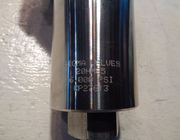 SIGMA VALVES STAINLESS STEEL HYDRAULIC INTERFACE VALVE 20HM85