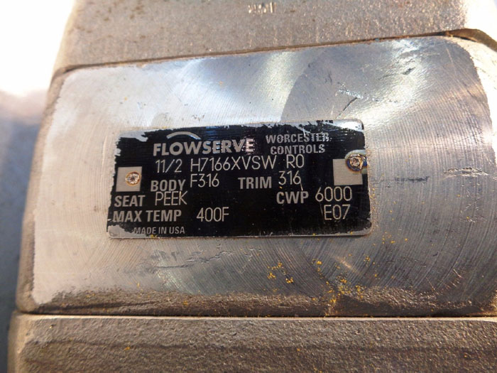 FLOWSERVE WORCESTER CONTROLS  1-1/2" 3-PIECE HYDRO-MIZER BALL VALVE #H7166XVSW