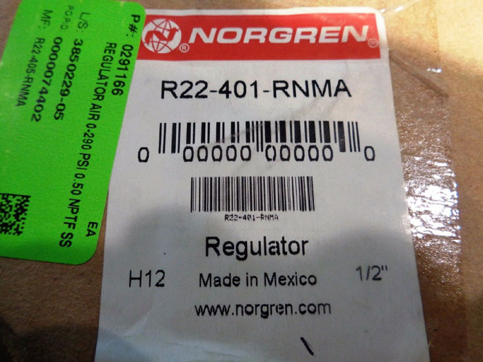 NORGREN STAINLESS STEEL REGULATOR #R22-401-RNMA