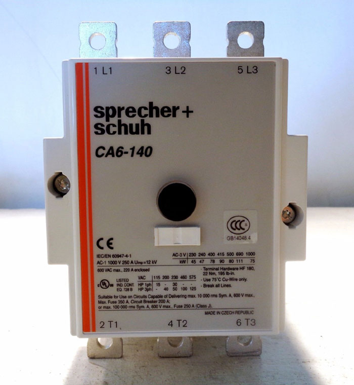 SPRECHER & SCHUH CA6 CONTACTOR, CA6-140-11-120B