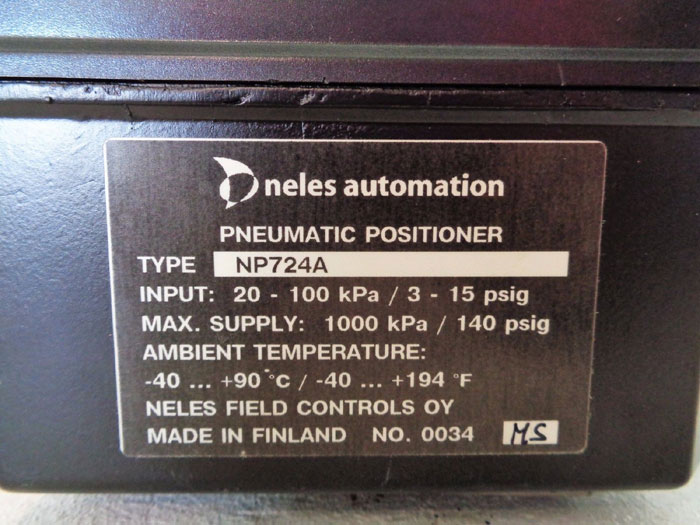 NELES AUTOMATION PNEUMATIC POSITIONER NP724A