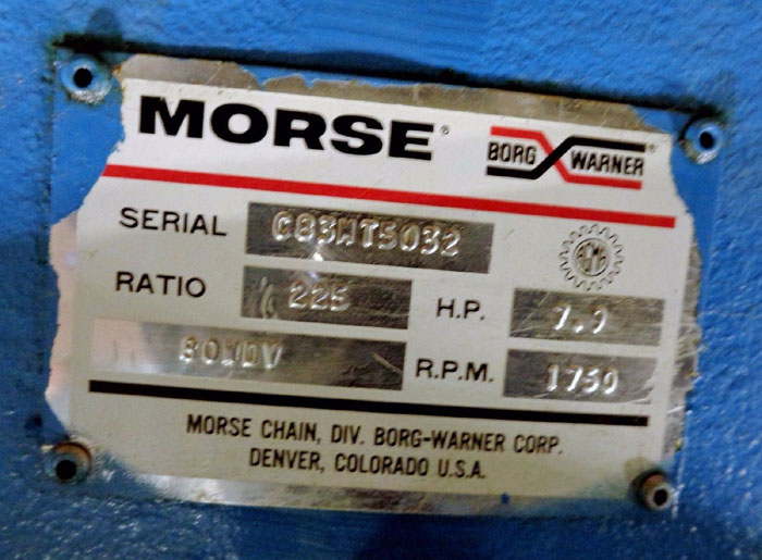 MOORE BORG WARNER REDUCED SPEED GEARBOX 7.9 HP, 225 RATIO, 80 WOV, 1750 RPM