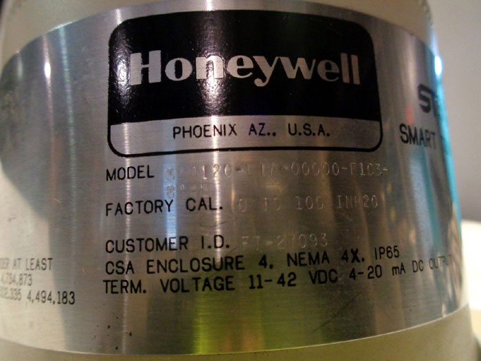HONEYWELL ST3000 SERIES SMART TRANSMITTER STD120-E1A-00000-F1C3-814E