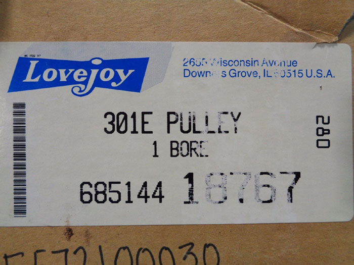 LOVEJOY 301E VARIABLE SPEED PULLEY 1" BORE