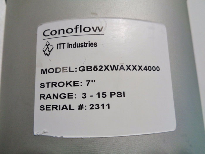 ITT CONOFLOW PNEUMATIC PISTON ACTUATOR GB52XWAXXX4000