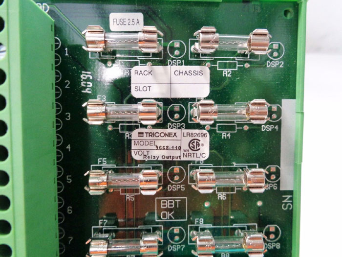 TRICONEX PHOENIX CONTANT TERMINATION RELAY OUTPUT PANEL 9668-110 W/ EDAC 516