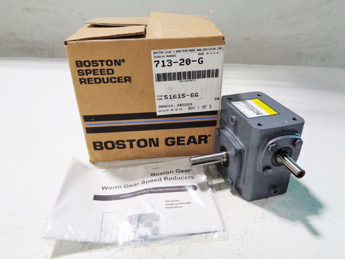 BOSTON GEAR 713-20-G SPEED REDUCER, 0.45 HP, Ratio 20:1