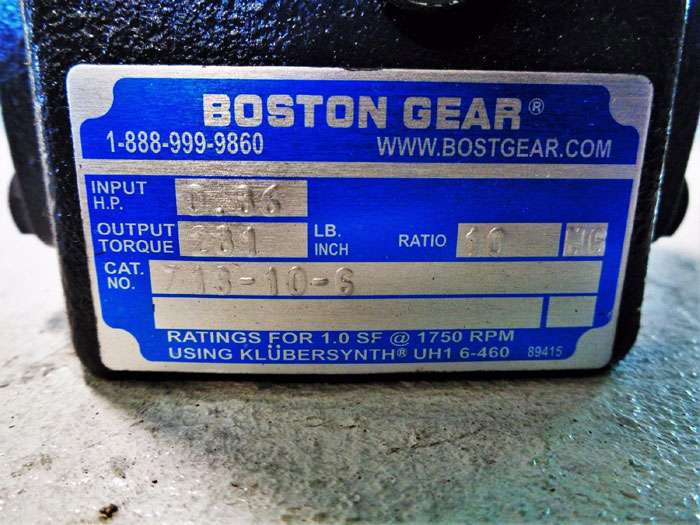 BOSTON GEAR 713-20-G SPEED REDUCER, 0.45 HP, Ratio 20:1