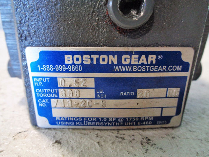 BOSTON 713-20-G GEAR SPEED REDUCER, 0.52 HP, Ratio 20:1
