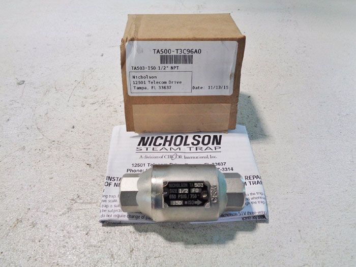 NICHOLSON 1/2" TA503 THERMOSTATIC STEAM TRAP TA503-T3C96A0