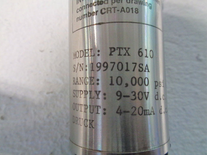 GE DRUCK PTX 600 SERIES PRESSURE TRANSMITTER PTX610