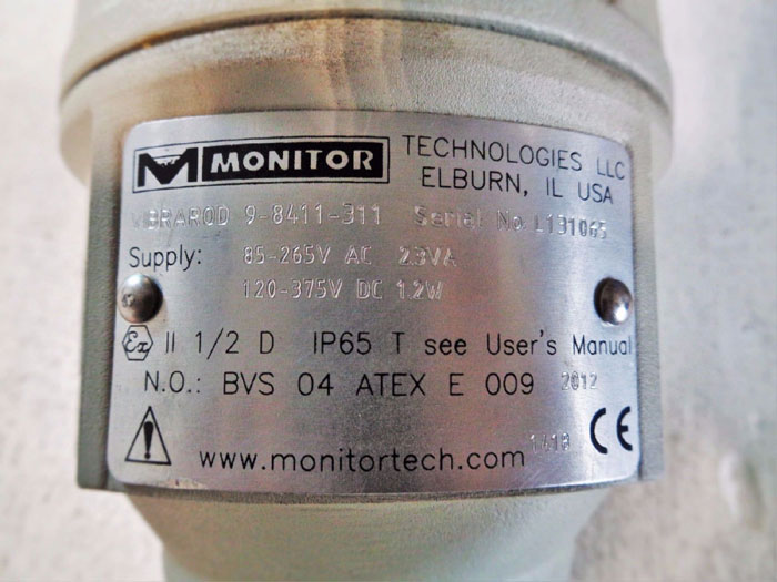 MONITOR TECH VIBRAROD VIBRATORY TYPE POINT LEVEL SENSOR 9-8411-311