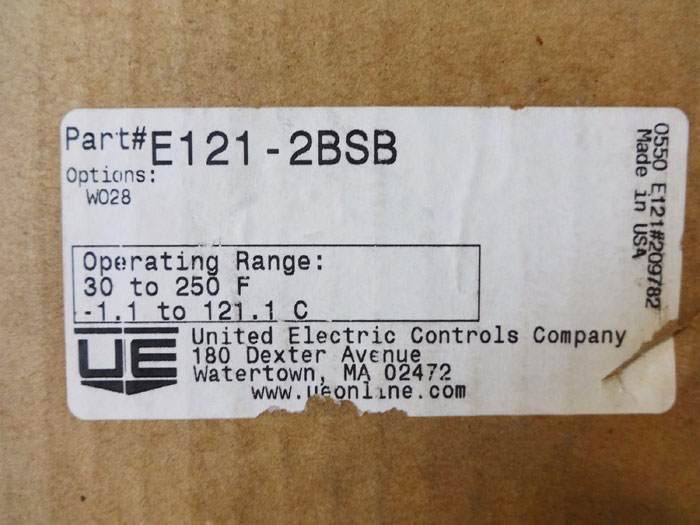 UNITED ELECTRIC TEMPERATURE SWITCH E121-2BSB