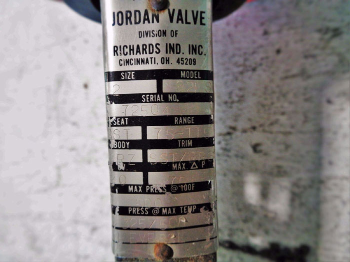 JORDAN VALVE MODEL 82FS TEMPERATURE REGULATOR W/ BULB 1" OR 2"  AVAILABLE