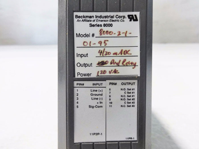 BECKMAN INDUSTRIAL SIGNAL CONDITIONER 8000-2-1-01-95