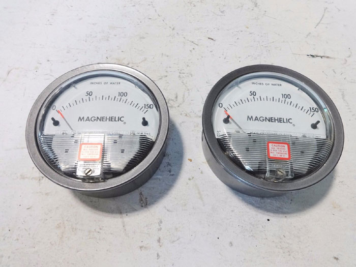 LOT OF (6) DWYER MAGNEHELIC DIFFERENTIAL PRESSURE GAUGES 2150C, 2030 & 2030C