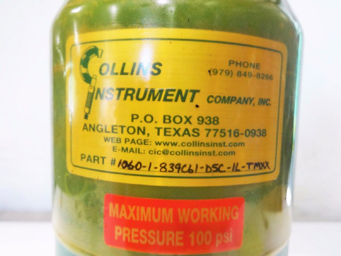 COLLINS INSTRUMENT 1" PLASTIC CONTROL VALVE 1060-1-839C61-D5L-1L-TMXX