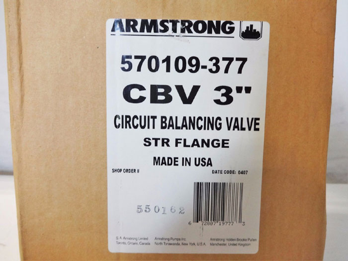 ARMSTRONG 3" 125# HARD FLANGED CIRCUIT BALANCING VALVE 570109-377