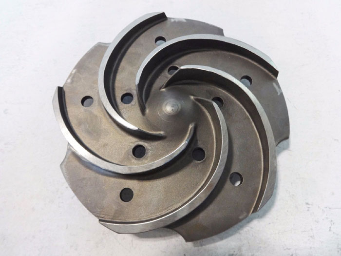 GOULDS PUMP 5-VANE IMPELLER #68643 CF8M 9.875" DIA, MOD 3196, PART 0B10588 1203D