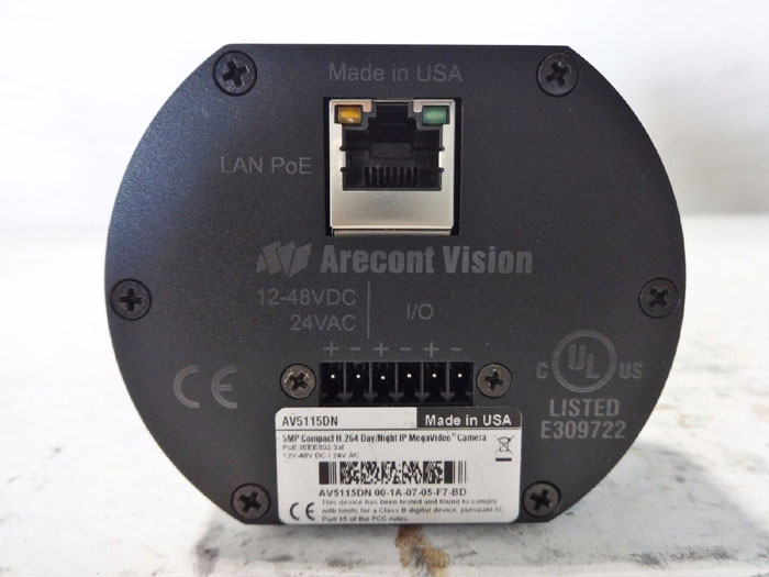 Arecont Vision 5MP Ccompact H.264 Day/Night IP Mega Video Camera AV5115DN