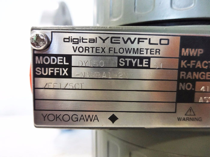 YOKOGAWA DIGITAL YEWFLO 6" 150# VORTEX FLOW METER DY150